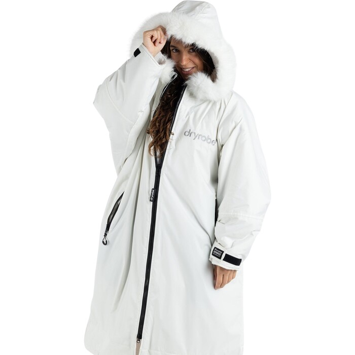 2024 Dryrobe Adulto Advance Cambio De Manga Largo Robe LS-DA-WHT-GRY - White / Grey